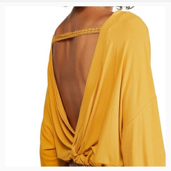 Free People Tops - NWT Free People ribbed top lace detail